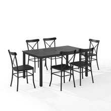 Load image into Gallery viewer, Astrid 7Pc Outdoor Metal Dining Set Matte Black - Dining Table &amp; 6 Chairs

