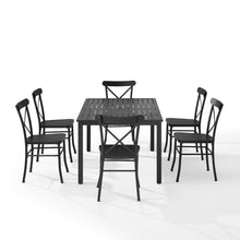 Load image into Gallery viewer, Astrid 7Pc Outdoor Metal Dining Set Matte Black - Dining Table &amp; 6 Chairs
