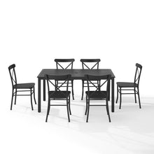 Load image into Gallery viewer, Astrid 7Pc Outdoor Metal Dining Set Matte Black - Dining Table &amp; 6 Chairs
