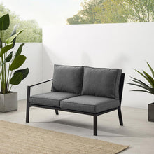 Load image into Gallery viewer, Clark Outdoor Metal Sectional Left Side Loveseat Charcoal/Matte Black
