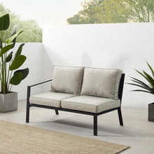 Load image into Gallery viewer, Clark Outdoor Metal Sectional Left Side Loveseat Taupe/Matte Black
