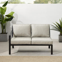 Load image into Gallery viewer, Clark Outdoor Metal Sectional Left Side Loveseat Taupe/Matte Black
