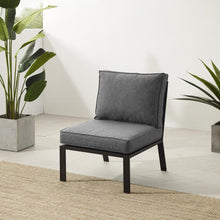 Load image into Gallery viewer, Clark Outdoor Metal Sectional Center Chair Charcoal/Matte Black
