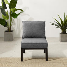 Load image into Gallery viewer, Clark Outdoor Metal Sectional Center Chair Charcoal/Matte Black
