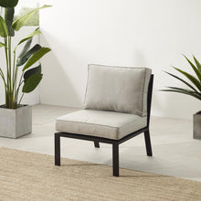 Load image into Gallery viewer, Clark Outdoor Metal Sectional Center Chair Taupe/Matte Black
