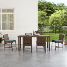 Load image into Gallery viewer, Bradenton 7Pc Outdoor Wicker Dining Set Navy/Weathered Brown - Dining Table &amp; 6 Dining Chairs
