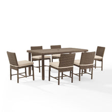 Load image into Gallery viewer, Bradenton 7Pc Outdoor Wicker Dining Set Sand/Weathered Brown - Dining Table &amp; 6 Dining Chairs

