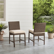 Load image into Gallery viewer, Bradenton 2Pc Outdoor Wicker Dining Chair Set Sand/Weathered Brown - 2 Dining Chairs
