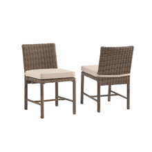 Load image into Gallery viewer, Bradenton 2Pc Outdoor Wicker Dining Chair Set Sand/Weathered Brown - 2 Dining Chairs
