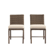 Load image into Gallery viewer, Bradenton 2Pc Outdoor Wicker Dining Chair Set Sand/Weathered Brown - 2 Dining Chairs
