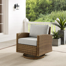 Load image into Gallery viewer, Bradenton Outdoor Wicker Swivel Rocker Chair Gray/Weathered Brown
