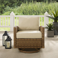 Load image into Gallery viewer, Bradenton Outdoor Wicker Swivel Rocker Chair Sand/Weathered Brown
