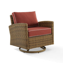 Load image into Gallery viewer, Bradenton Outdoor Wicker Swivel Rocker Chair Sangria/Weathered Brown
