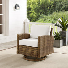 Load image into Gallery viewer, Bradenton Swivel Rocker Chair - Sunbrella White/Weathered Brown
