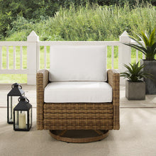 Load image into Gallery viewer, Bradenton Swivel Rocker Chair - Sunbrella White/Weathered Brown
