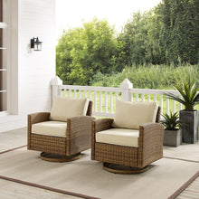 Load image into Gallery viewer, Bradenton 2Pc Outdoor Wicker Swivel Rocker Chair Set Sand/Weathered Brown - 2 Swivel Rockers
