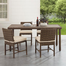 Load image into Gallery viewer, Bradenton 5Pc Outdoor Wicker Dining Set Sand/Weathered Brown - Dining Table &amp; 4 Dining Chairs
