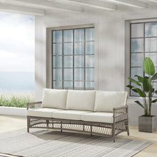 Load image into Gallery viewer, Thatcher Outdoor Wicker Sofa Creme/Driftwood
