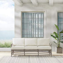 Load image into Gallery viewer, Thatcher Outdoor Wicker Sofa Creme/Driftwood
