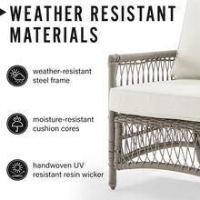 Load image into Gallery viewer, Thatcher Outdoor Wicker Sofa Creme/Driftwood
