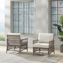 Load image into Gallery viewer, Thatcher 2Pc Outdoor Wicker Armchair Set Creme/Driftwood - 2 Armchairs
