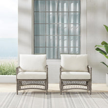 Load image into Gallery viewer, Thatcher 2Pc Outdoor Wicker Armchair Set Creme/Driftwood - 2 Armchairs
