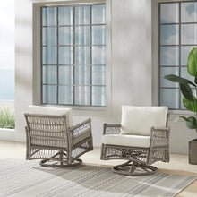 Load image into Gallery viewer, Thatcher 2Pc Outdoor Wicker Swivel Rocker Chair Set Creme/Driftwood - 2 Swivel Rockers
