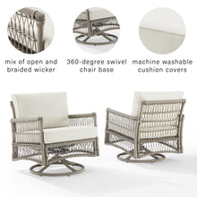 Load image into Gallery viewer, Thatcher 2Pc Outdoor Wicker Swivel Rocker Chair Set Creme/Driftwood - 2 Swivel Rockers
