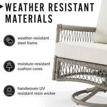 Load image into Gallery viewer, Thatcher 2Pc Outdoor Wicker Swivel Rocker Chair Set Creme/Driftwood - 2 Swivel Rockers

