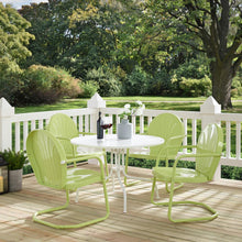 Load image into Gallery viewer, Griffith 5Pc Outdoor Metal Dining Set Key Lime Gloss/White Satin - Table &amp; 4 Chairs
