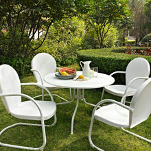 Load image into Gallery viewer, Griffith 5Pc Outdoor Metal Dining Set White Gloss/White Satin - Table &amp; 4 Chairs
