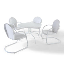 Load image into Gallery viewer, Griffith 5Pc Outdoor Metal Dining Set White Gloss/White Satin - Table &amp; 4 Chairs
