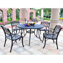 Load image into Gallery viewer, Sedona 46&quot; 5Pc Outdoor Dining Set Black - 46&quot; Table &amp; 4 Armchairs
