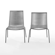 Load image into Gallery viewer, Fenton 2Pc Outdoor Wicker Stackable Chair Set Gray/Matte Black - 2 Chairs
