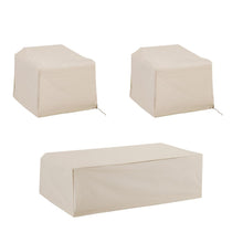 Load image into Gallery viewer, 3Pc Furniture Cover Set Tan - 2 Chairs &amp; Coffee Table

