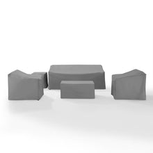 Load image into Gallery viewer, 5Pc Furniture Cover Set Gray - Sofa, Two Armchairs, End Table, &amp; Rectangle Table
