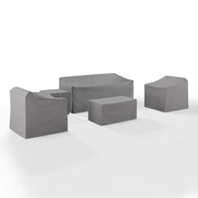 Load image into Gallery viewer, 5Pc Furniture Cover Set Gray - Sofa, Two Armchairs, End Table, &amp; Rectangle Table
