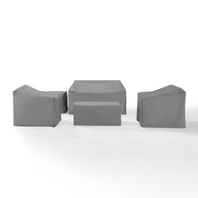 Load image into Gallery viewer, 5Pc Furniture Cover Set Gray - Loveseat, Two Armchairs, End Table, &amp; Rectangle Table
