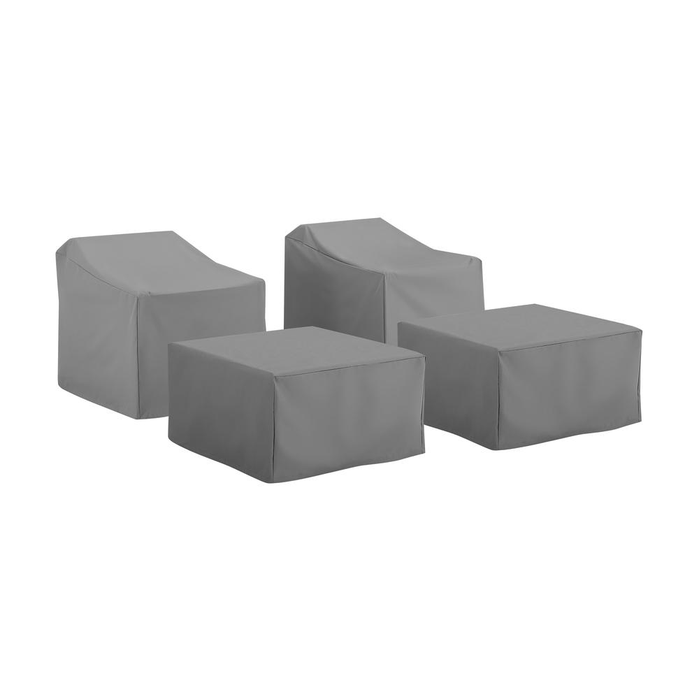 4Pc Furniture Cover Set Gray - 2 Arm Chairs & 2 Ottomans