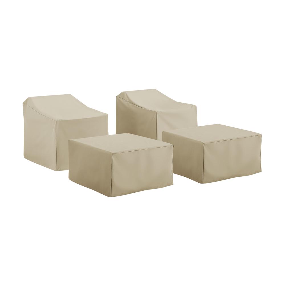 4Pc Furniture Cover Set Tan - 2 Arm Chairs & 2 Ottomans