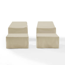 Load image into Gallery viewer, 4Pc Furniture Cover Set Tan - 2 Arm Chairs &amp; 2 Ottomans
