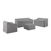 Load image into Gallery viewer, 4Pc Sectional Cover Set Gray - Loveseat, Sofa, Square Table/Ottoman,  &amp; Arm Chair
