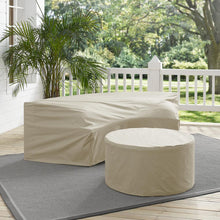 Load image into Gallery viewer, Catalina 2Pc Furniture Cover Set Tan - Round Sectional Sofa &amp; Coffee Table
