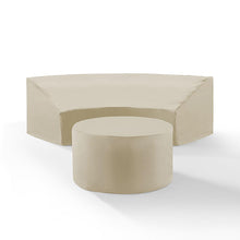 Load image into Gallery viewer, Catalina 2Pc Furniture Cover Set Tan - Round Sectional Sofa &amp; Coffee Table
