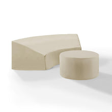 Load image into Gallery viewer, Catalina 2Pc Furniture Cover Set Tan - Round Sectional Sofa &amp; Coffee Table
