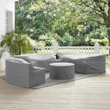 Load image into Gallery viewer, Catalina 4Pc Furniture Cover Set Gray - 3 Round Sectional Sofas &amp; Coffee Table
