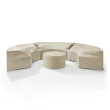Load image into Gallery viewer, Catalina 4Pc Furniture Cover Set Tan - 3 Round Sectional Sofas &amp; Coffee Table
