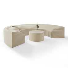 Load image into Gallery viewer, Catalina 4Pc Furniture Cover Set Tan - 3 Round Sectional Sofas &amp; Coffee Table

