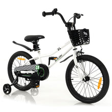 Load image into Gallery viewer, 18 Feet Kid&#39;s Bike with Removable Training Wheels-Black &amp; White

