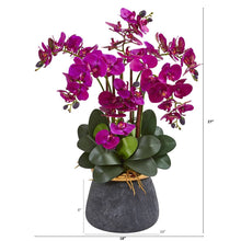 Load image into Gallery viewer, Phalaenopsis Orchid Artificial Arrangement in Stoneware Vase
